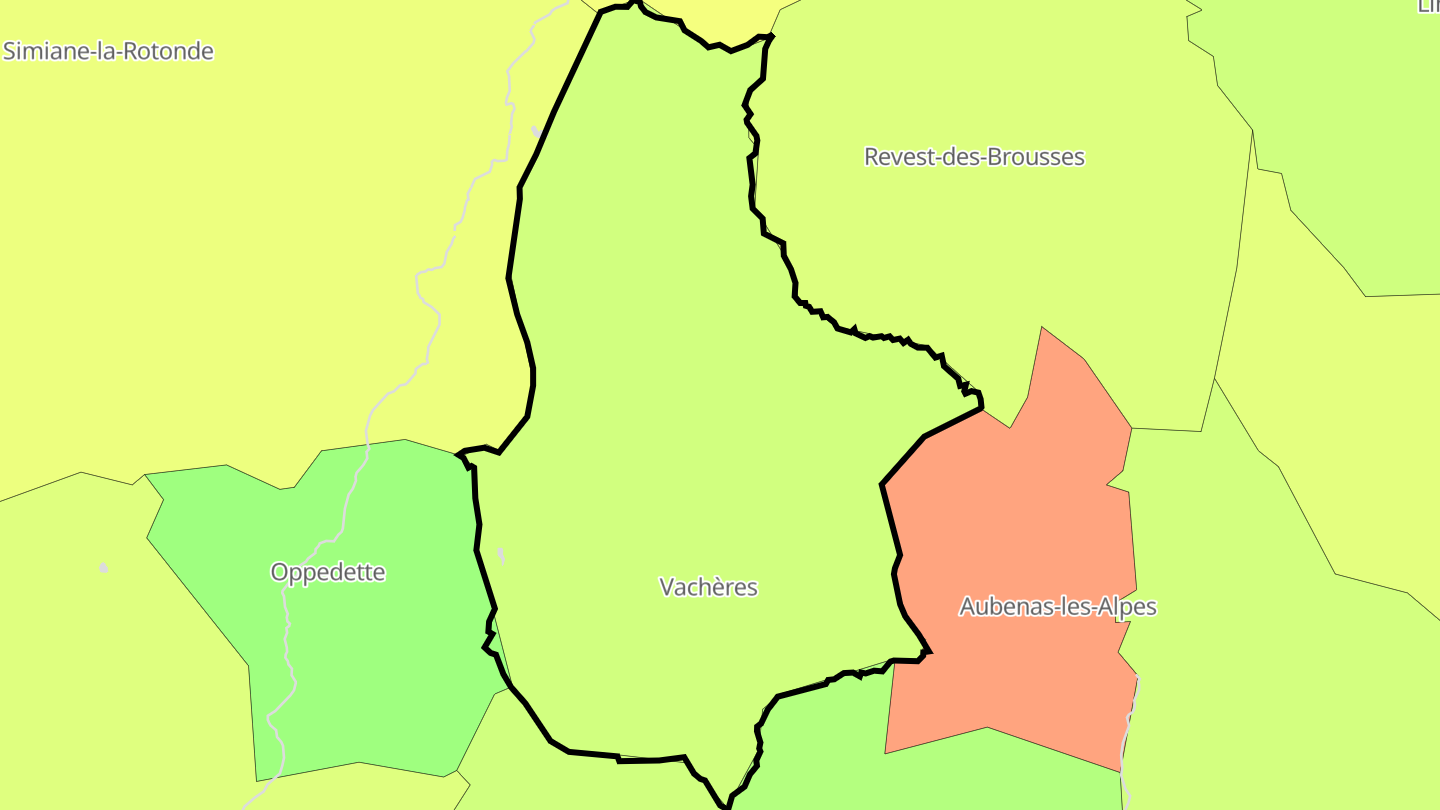 Carte des prix de l'immobilier Vachères