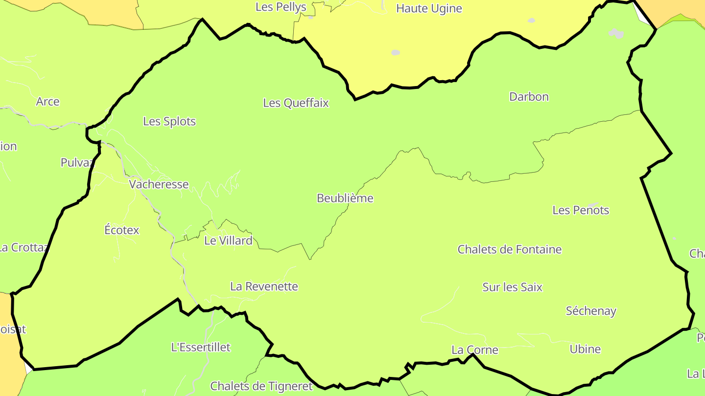 Carte des prix de l'immobilier Vacheresse