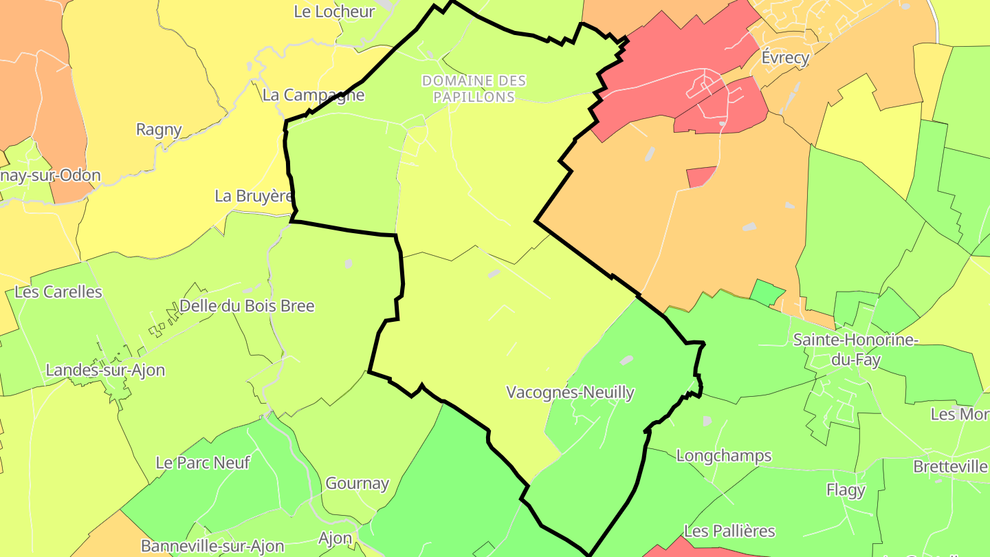 Carte des prix de l'immobilier Vacognes-Neuilly