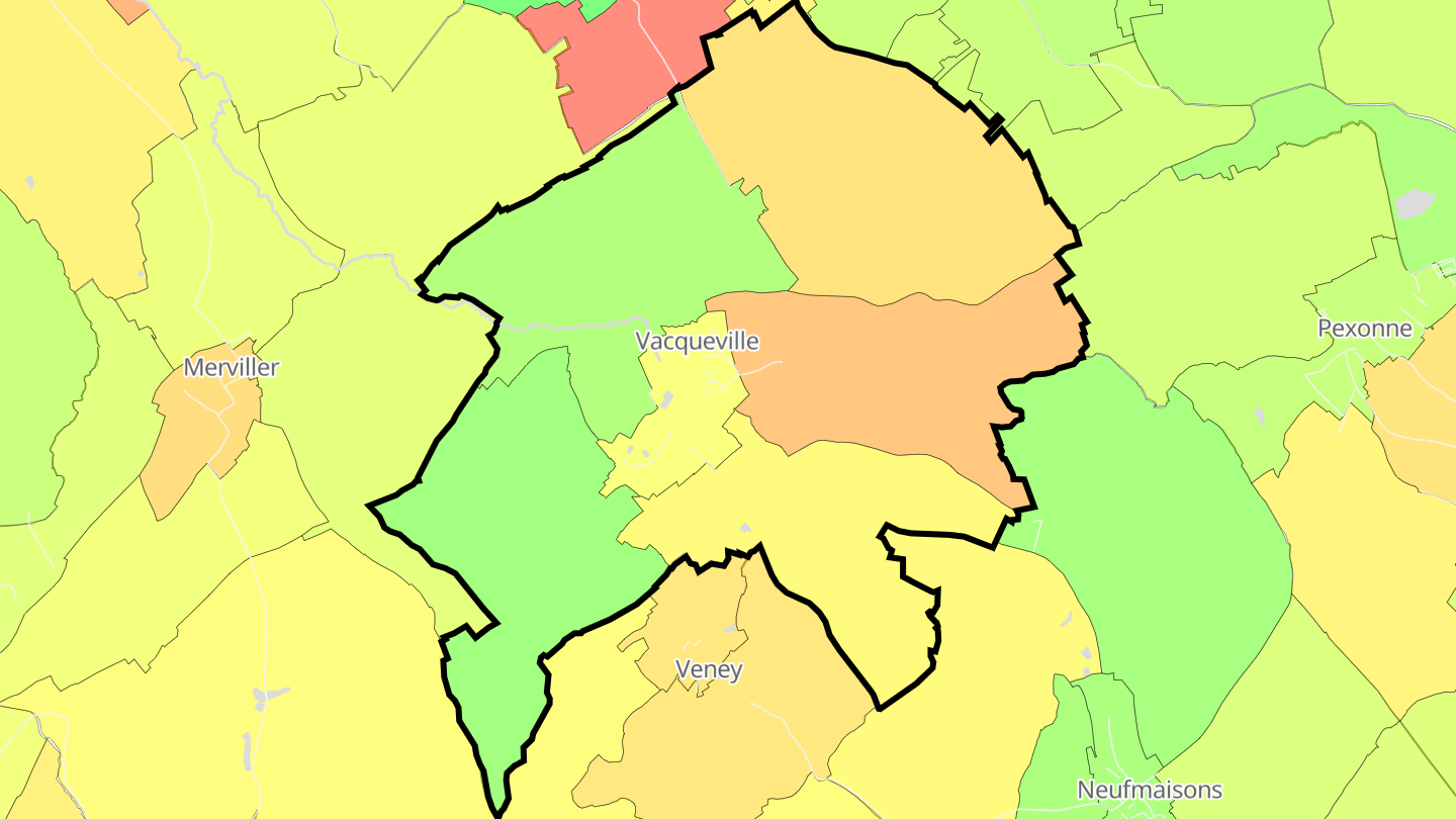 Carte des prix de l'immobilier Vacqueville