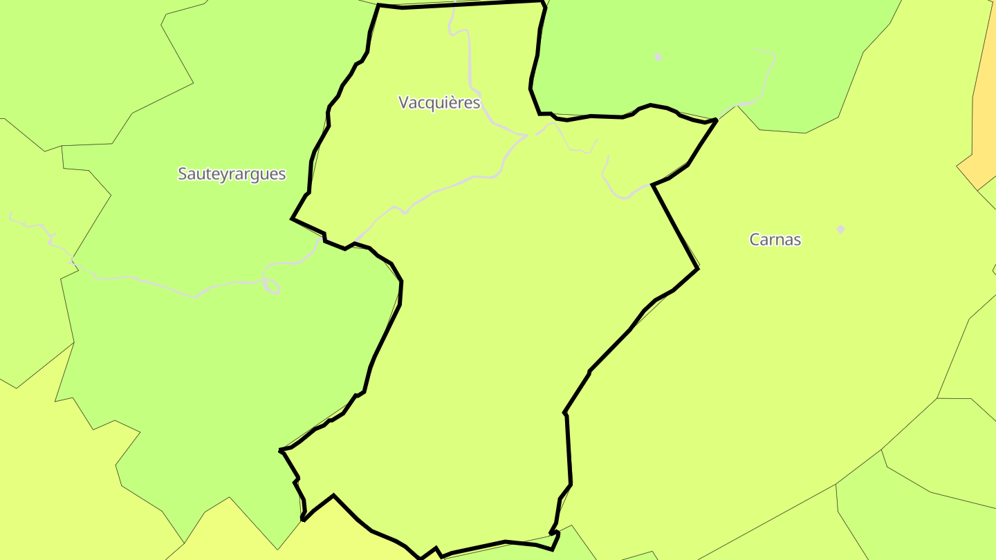 Carte des prix de l'immobilier Vacquières
