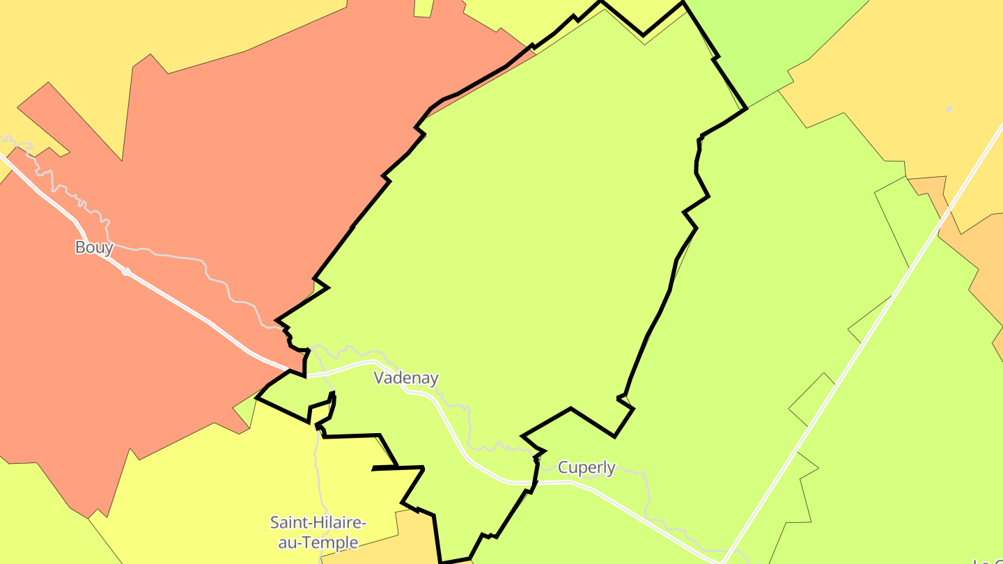 Carte des prix de l'immobilier Vadenay
