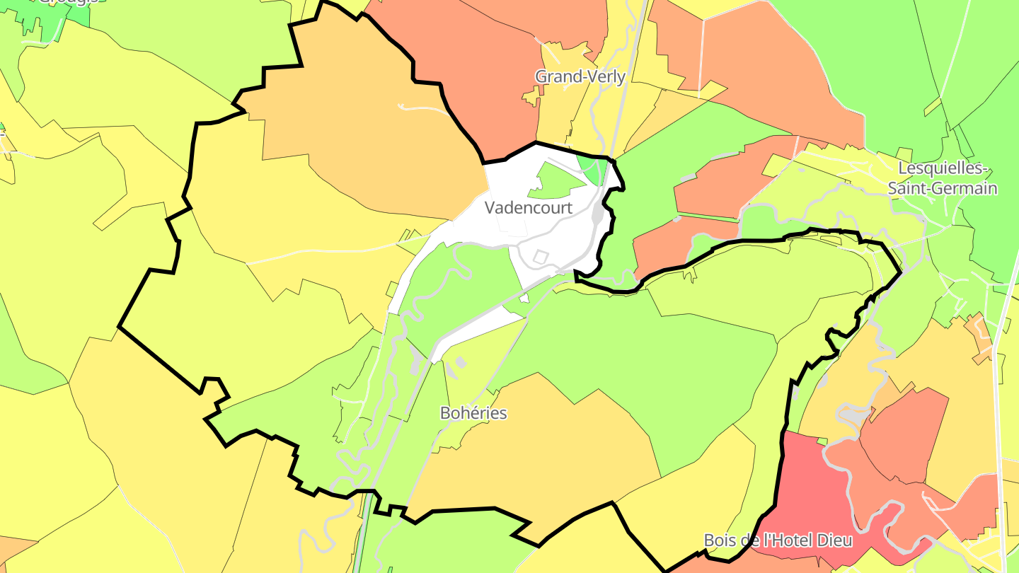 Carte des prix de l'immobilier Vadencourt