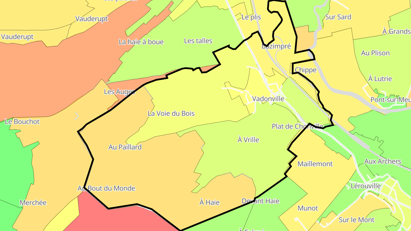 Carte des prix de l'immobilier Vadonville