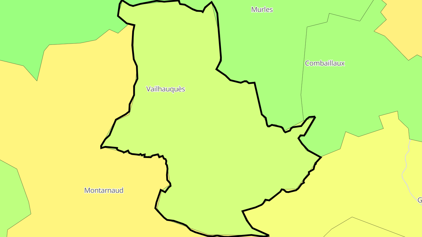 Carte des prix de l'immobilier Vailhauquès
