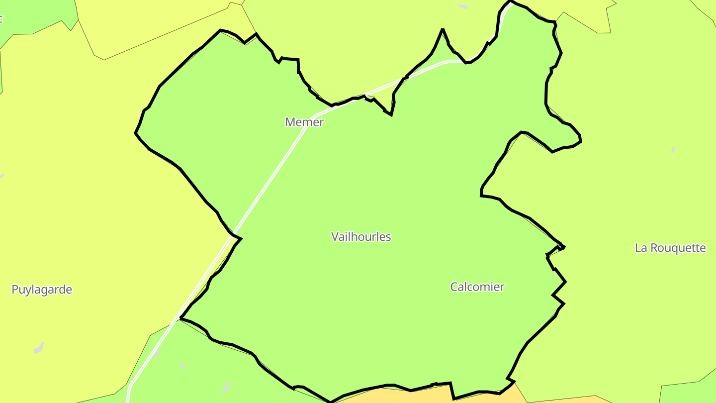 Carte des prix de l'immobilier Vailhourles