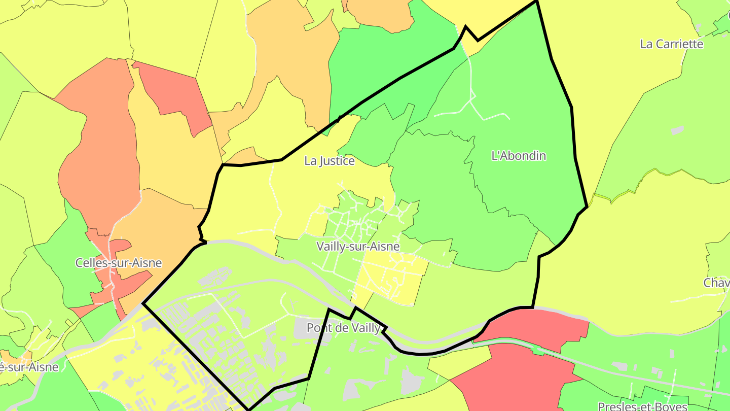 Carte des prix de l'immobilier Vailly-sur-Aisne