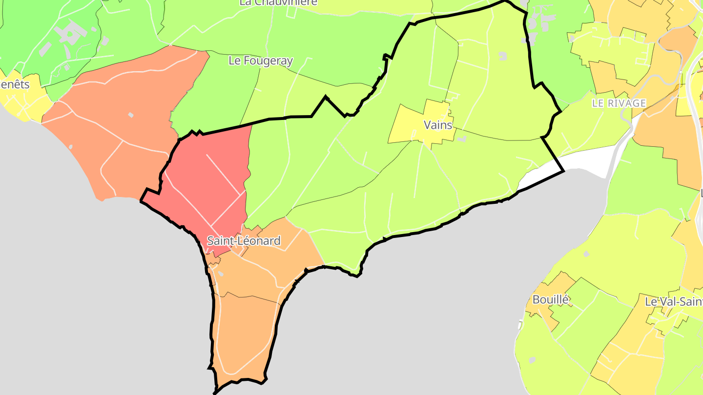 Carte des prix de l'immobilier Vains