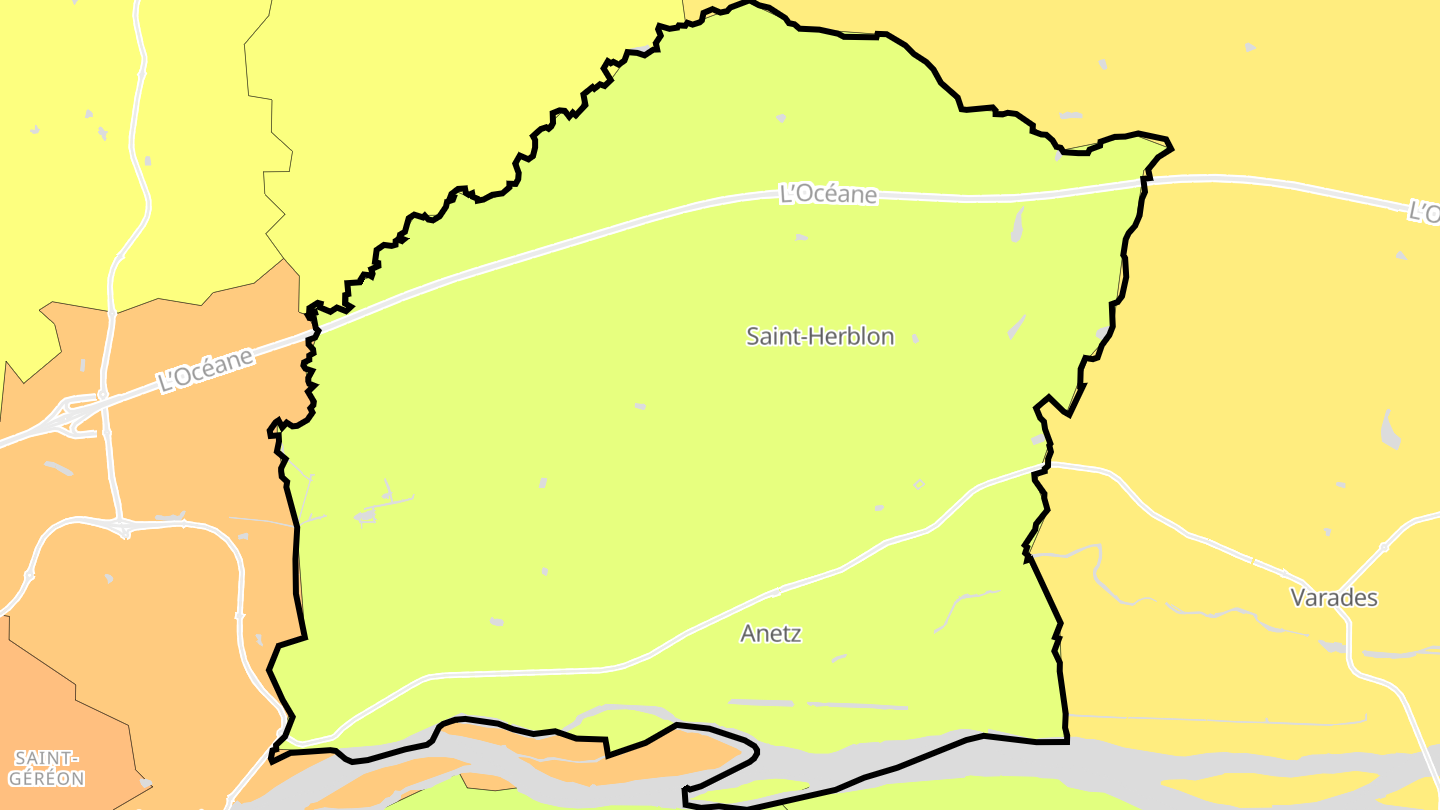 Carte des prix de l'immobilier Vair-sur-Loire