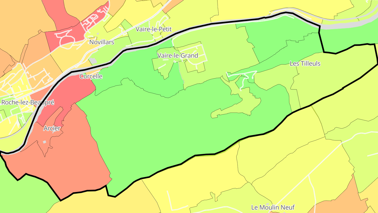 Carte des prix de l'immobilier Vaire-Arcier