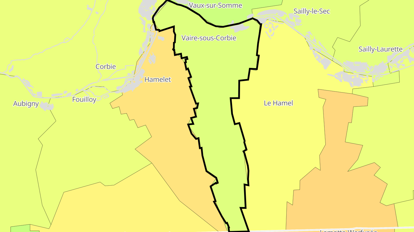 Carte des prix de l'immobilier Vaire-sous-Corbie