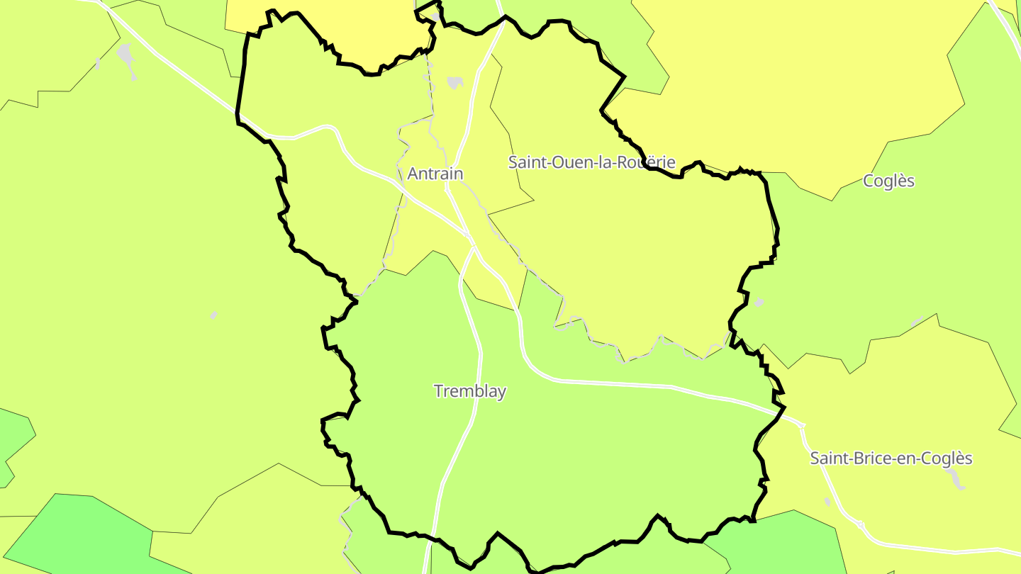 Carte des prix de l'immobilier Val-Couesnon