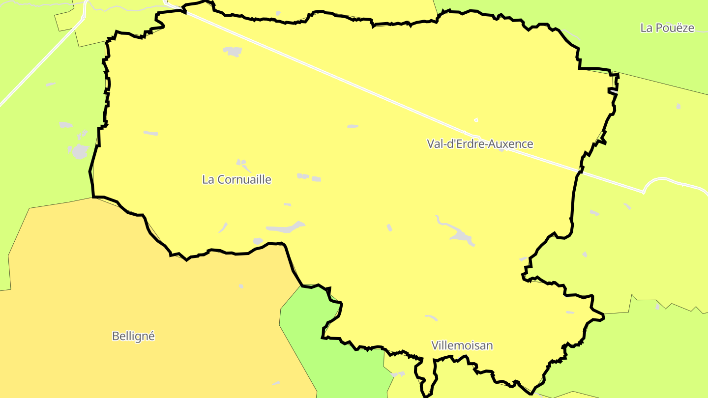 Carte des prix de l'immobilier Val-d'Erdre-Auxence