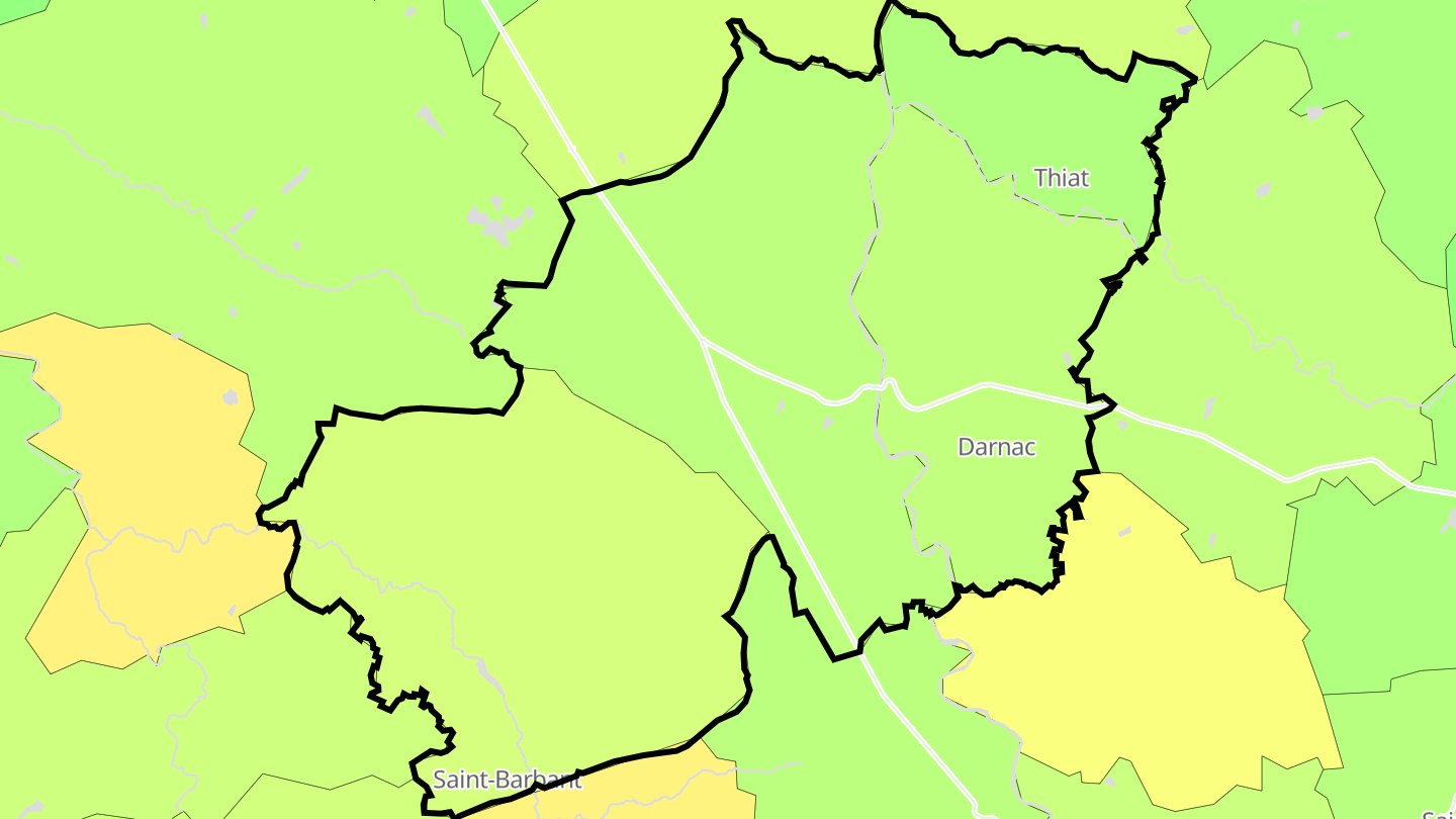 Carte des prix de l'immobilier Val-d'Oire-et-Gartempe