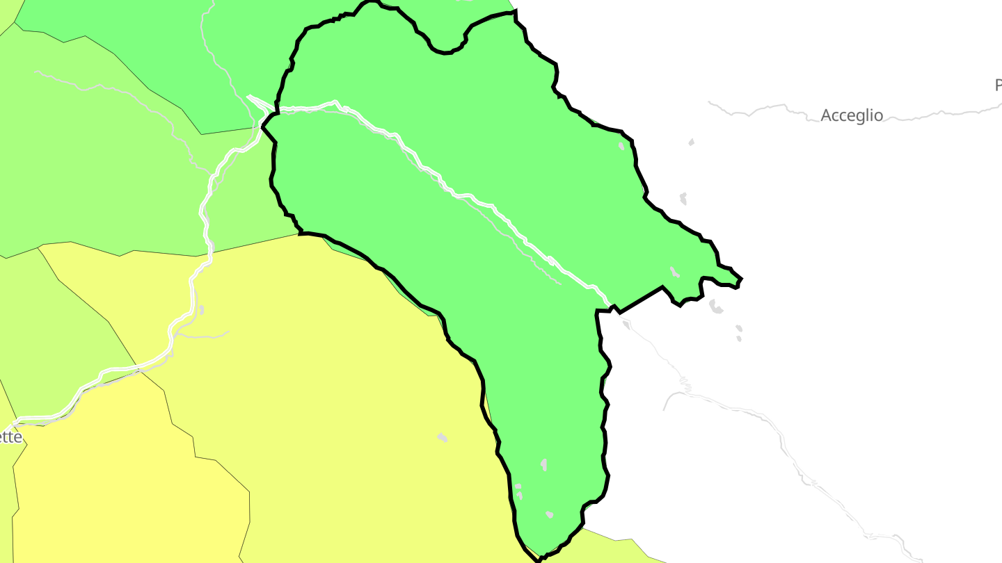 Carte des prix de l'immobilier Val-d'Oronaye