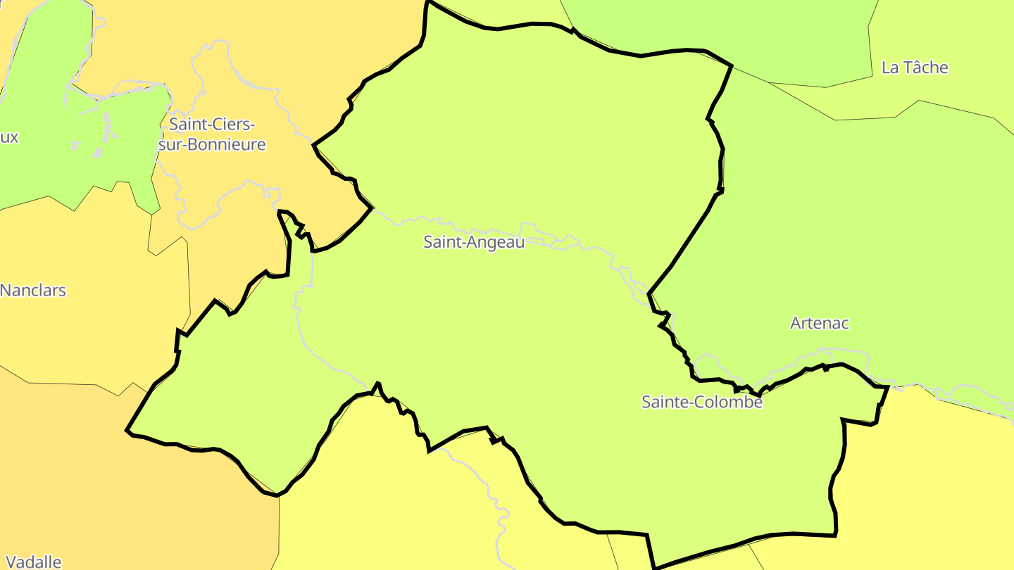 Carte des prix de l'immobilier Val-de-Bonnieure