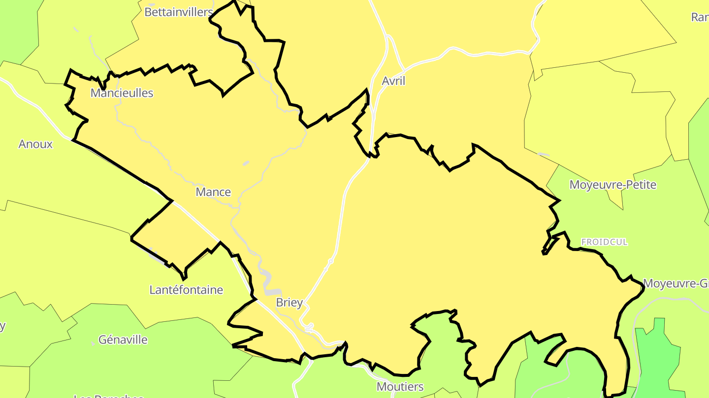 Carte des prix de l'immobilier Val de Briey