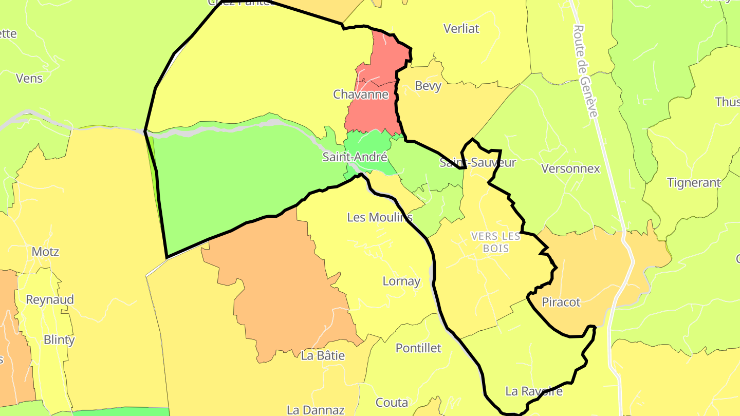 Carte des prix de l'immobilier Val-de-Fier