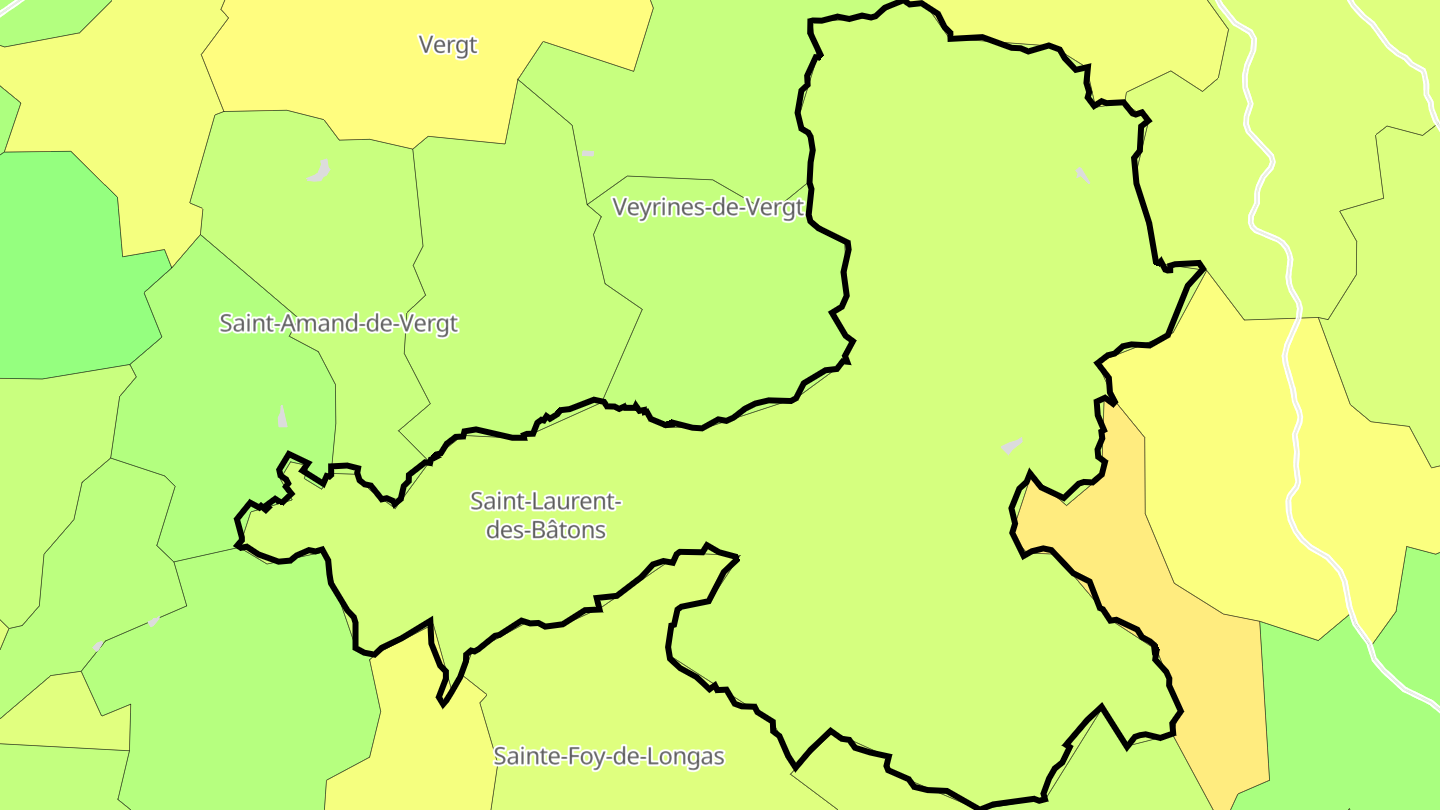 Carte des prix de l'immobilier Val de Louyre et Caudeau