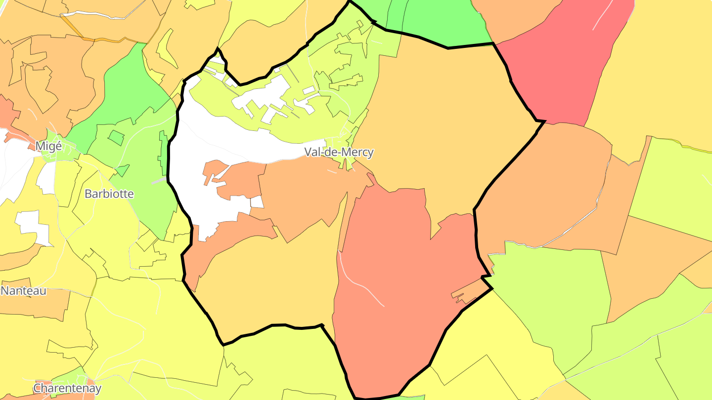 Carte des prix de l'immobilier Val-de-Mercy