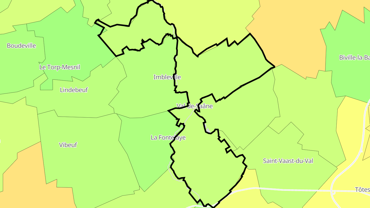 Carte des prix de l'immobilier Val-de-Saâne