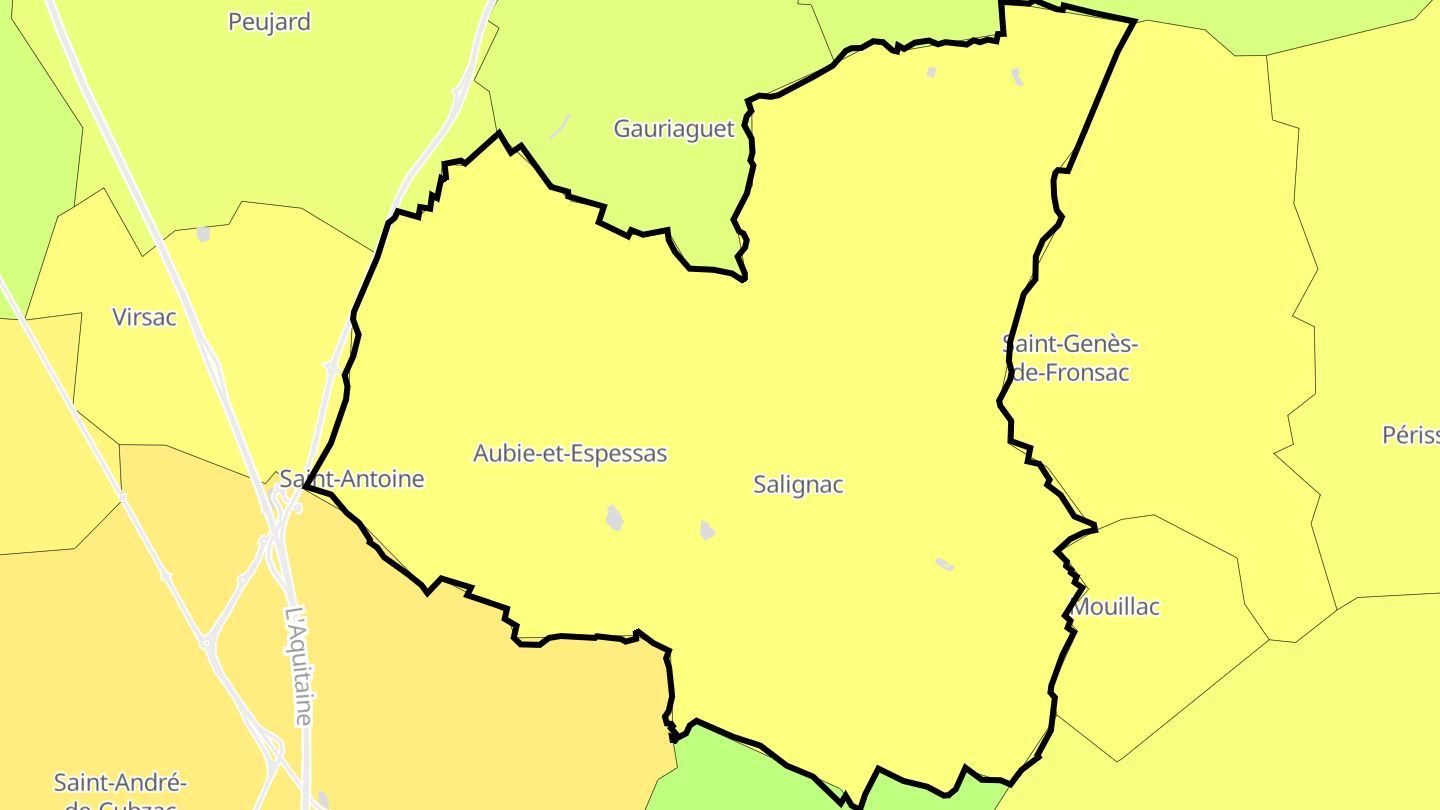 Carte des prix de l'immobilier Val de Virvée
