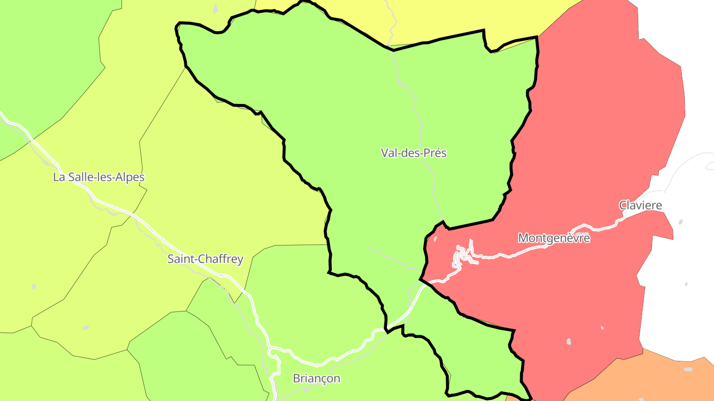 Carte des prix de l'immobilier Val-des-Prés