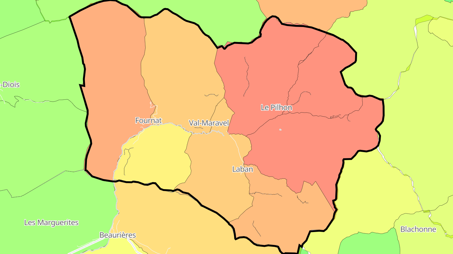 Carte des prix de l'immobilier Val-Maravel