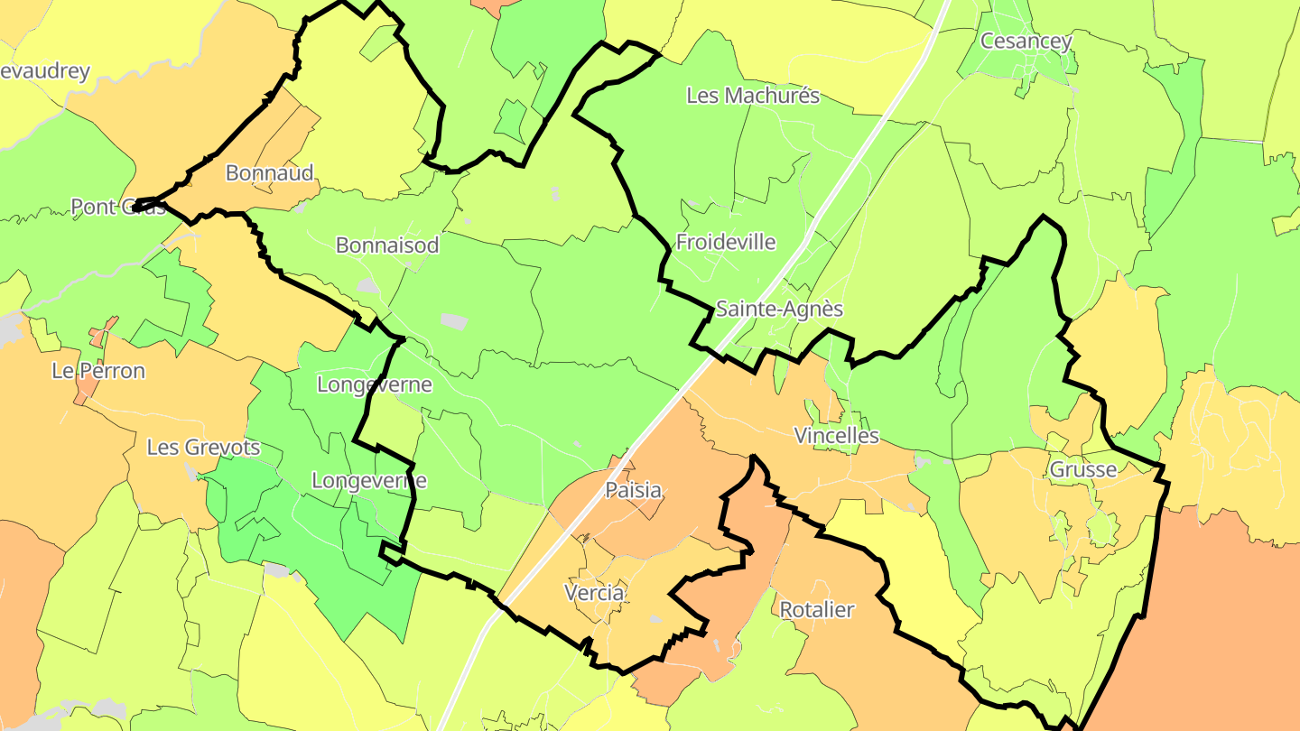 Carte des prix de l'immobilier Val-Sonnette