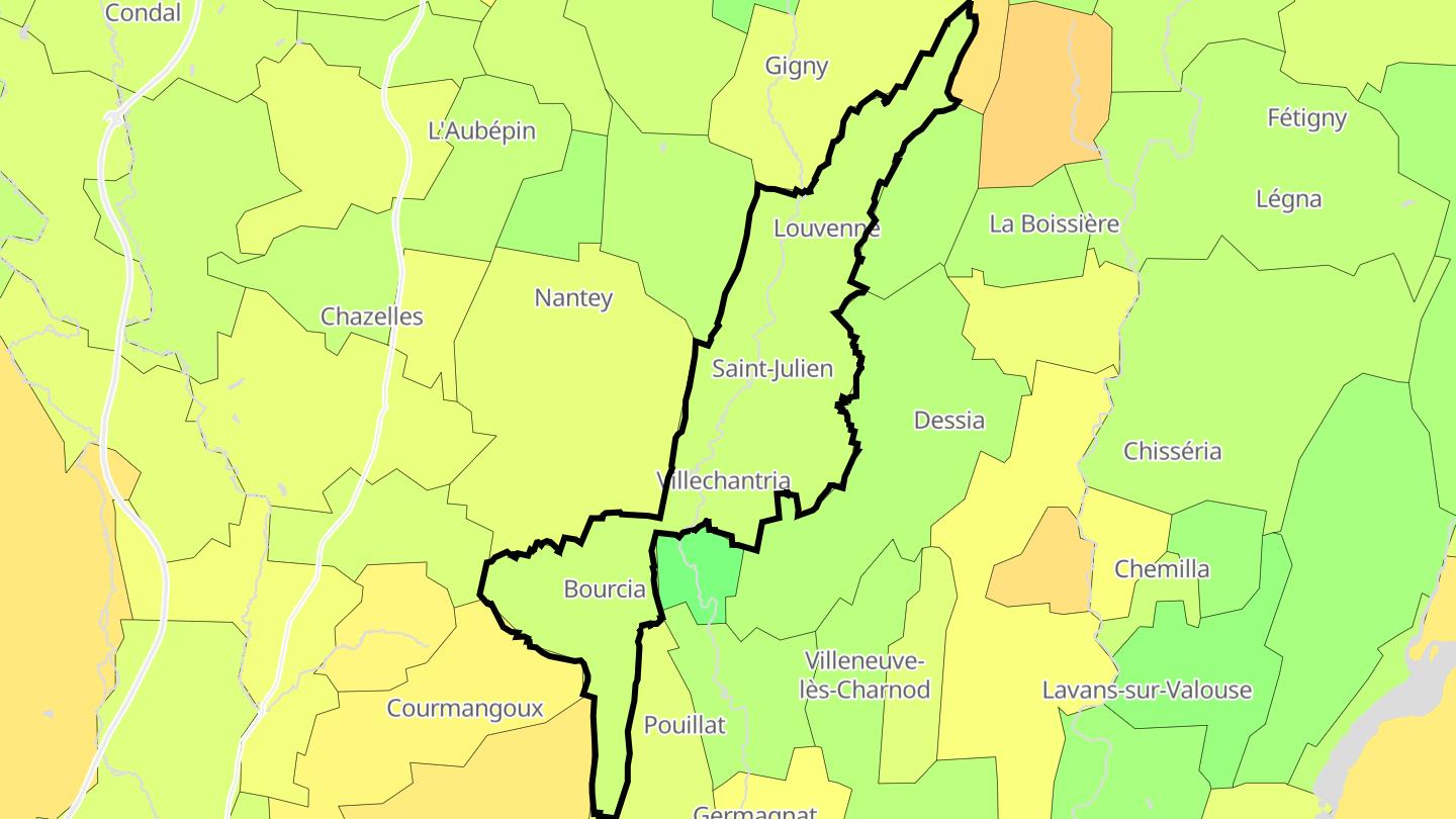 Carte des prix de l'immobilier Val-Suran