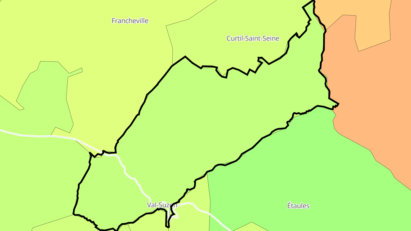 Carte des prix de l'immobilier Val-Suzon