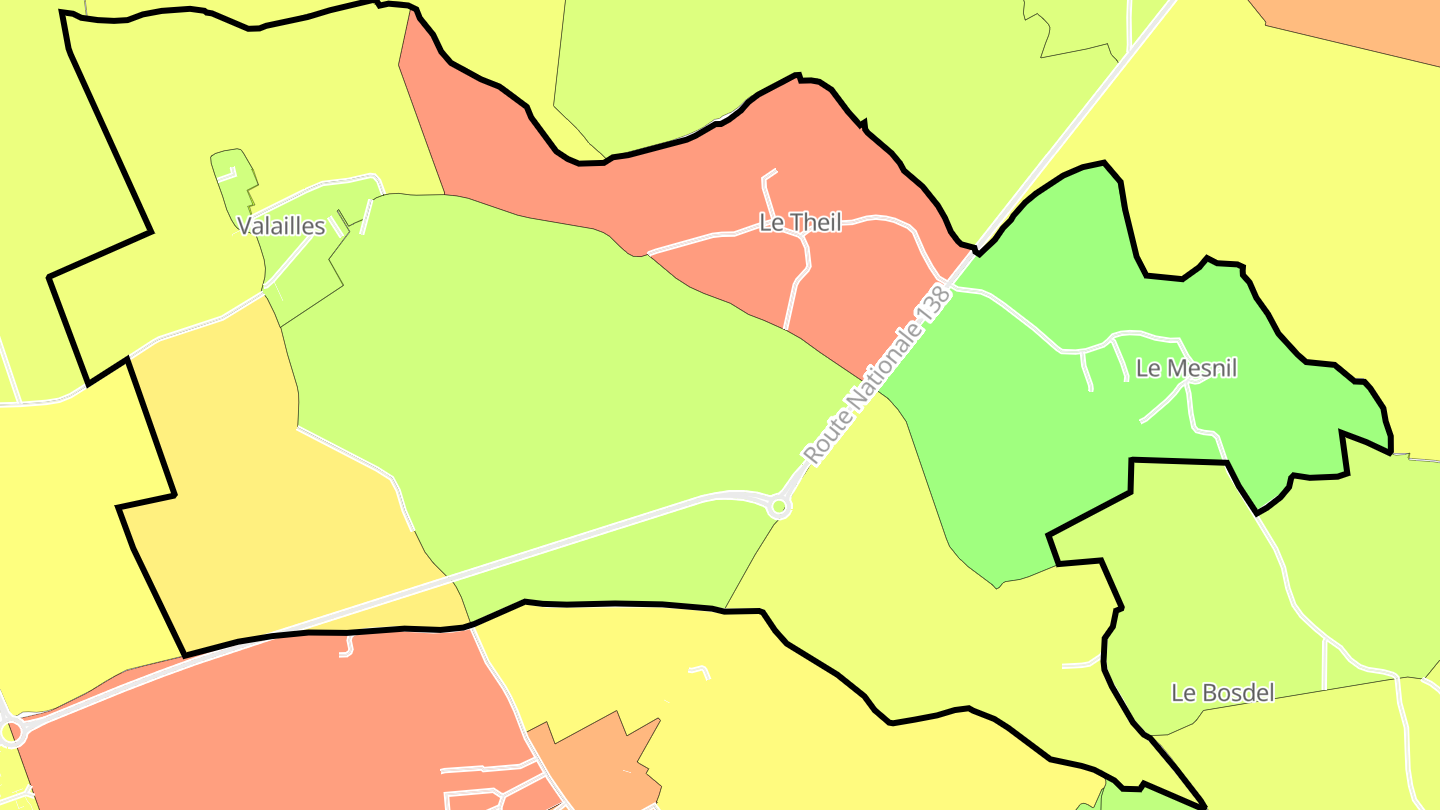 Carte des prix de l'immobilier Valailles