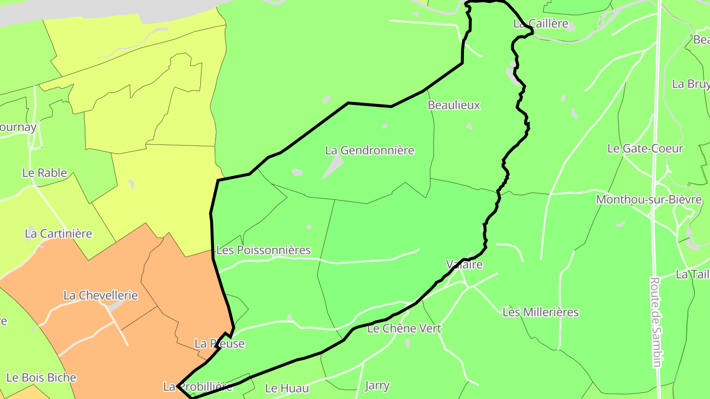 Carte des prix de l'immobilier Valaire