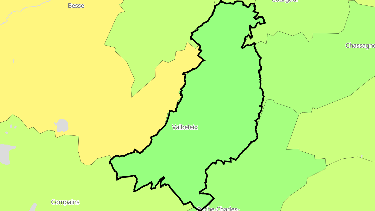 Carte des prix de l'immobilier Valbeleix