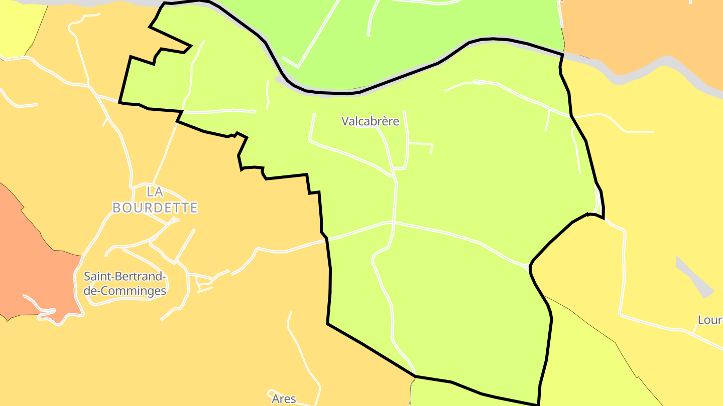 Carte des prix de l'immobilier Valcabrère