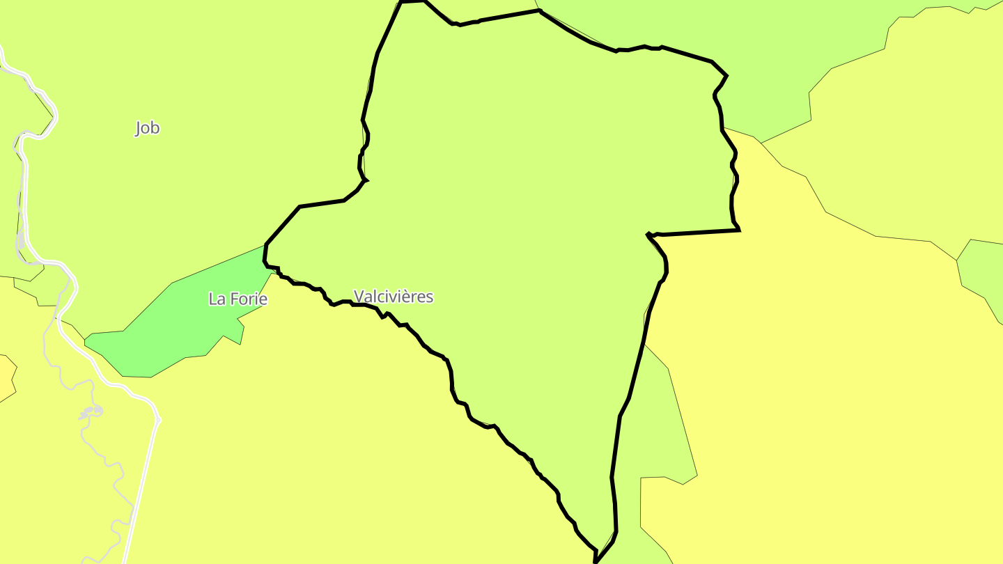 Carte des prix de l'immobilier Valcivières