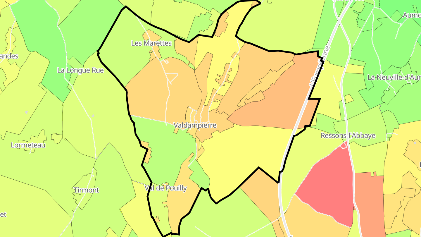 Carte des prix de l'immobilier Valdampierre