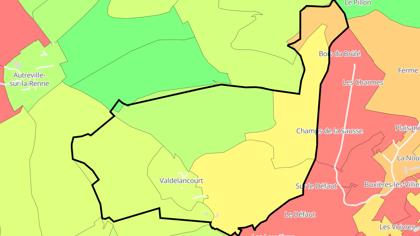 Carte des prix de l'immobilier Valdelancourt