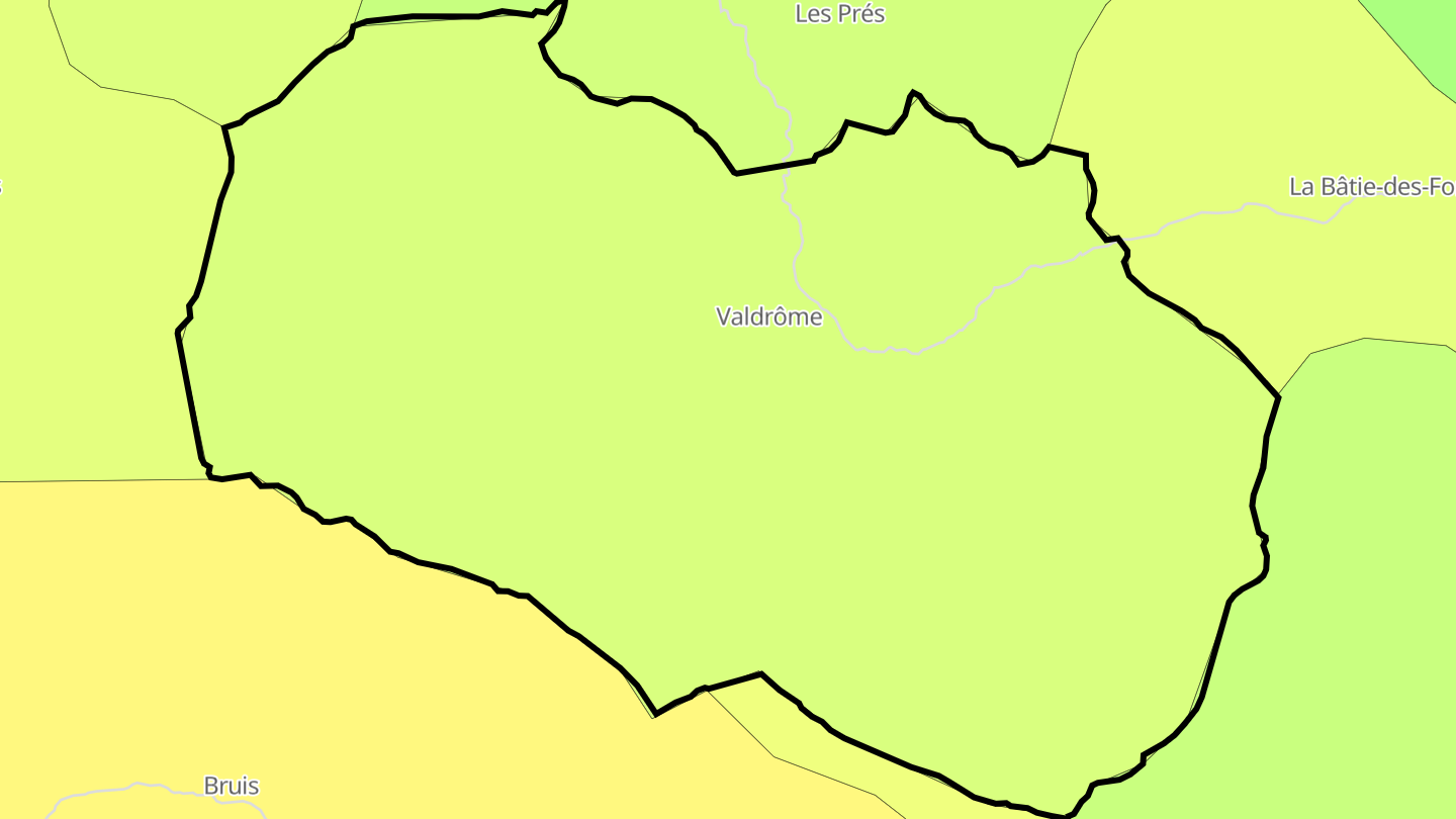 Carte des prix de l'immobilier Valdrôme