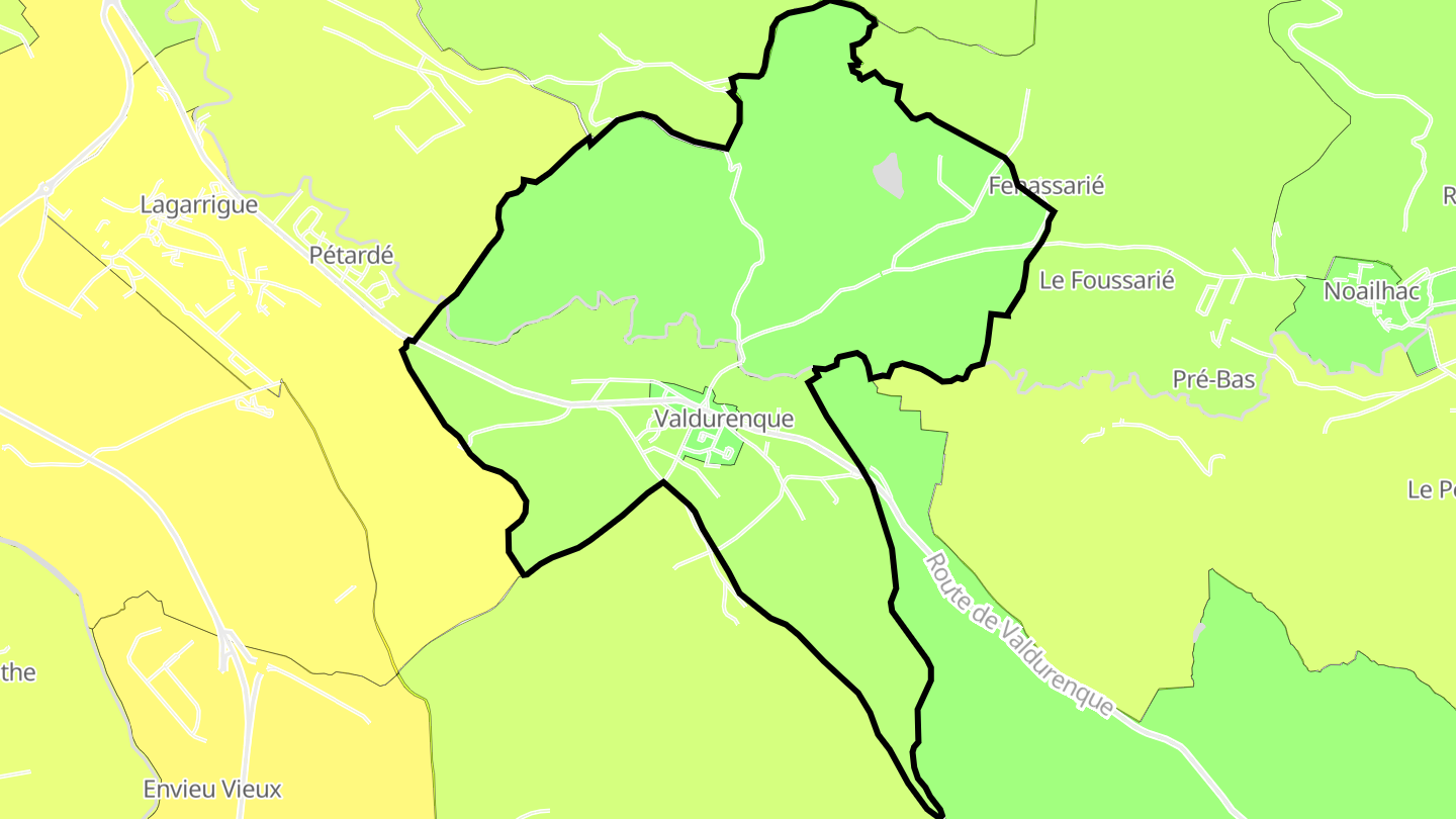Carte des prix de l'immobilier Valdurenque