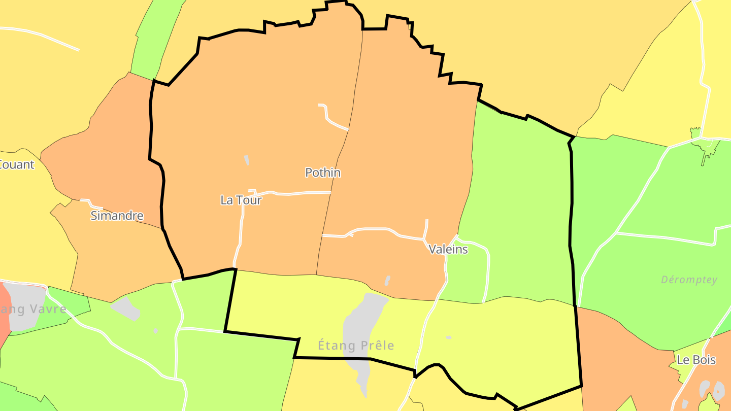 Carte des prix de l'immobilier Valeins
