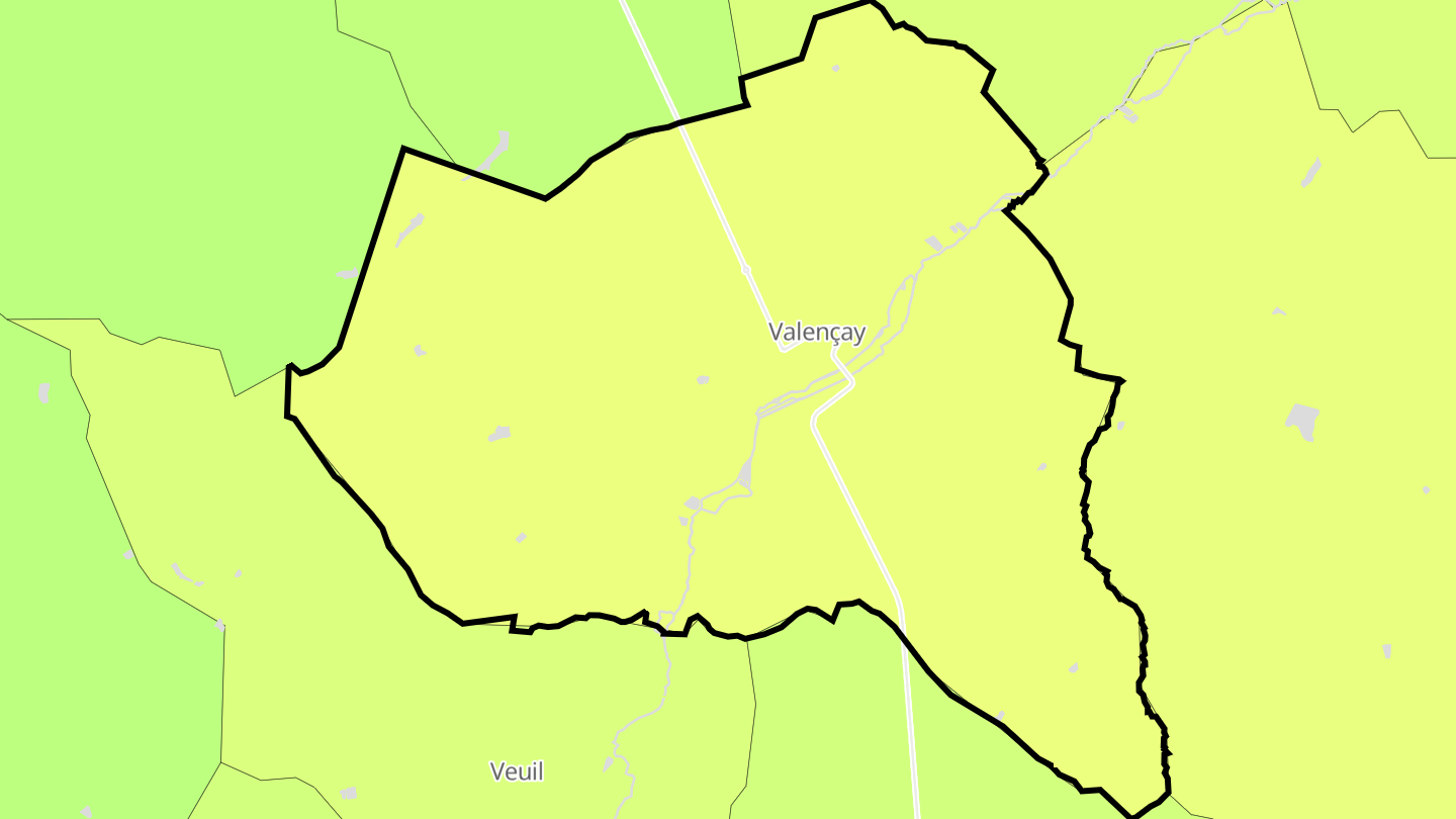 Carte des prix de l'immobilier Valençay
