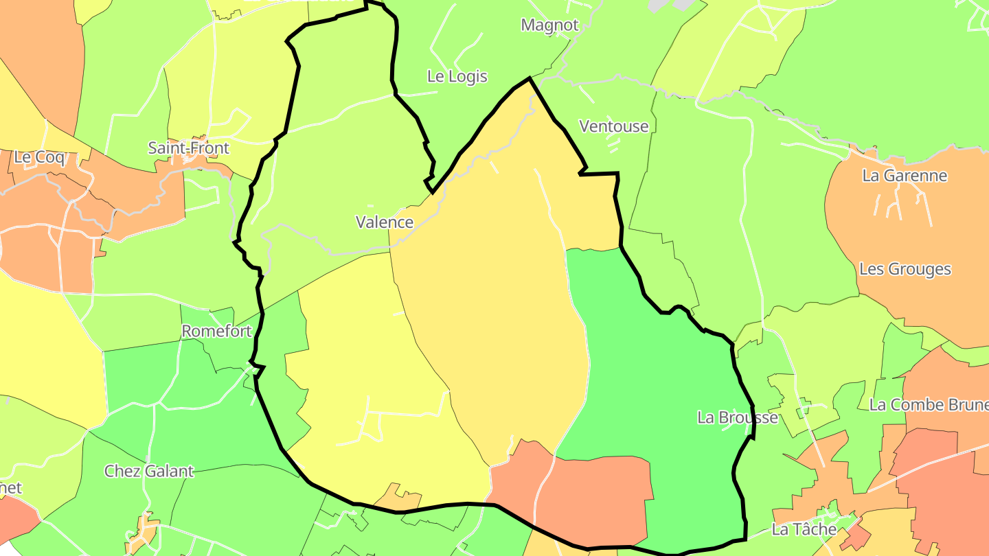 Carte des prix de l'immobilier Valence