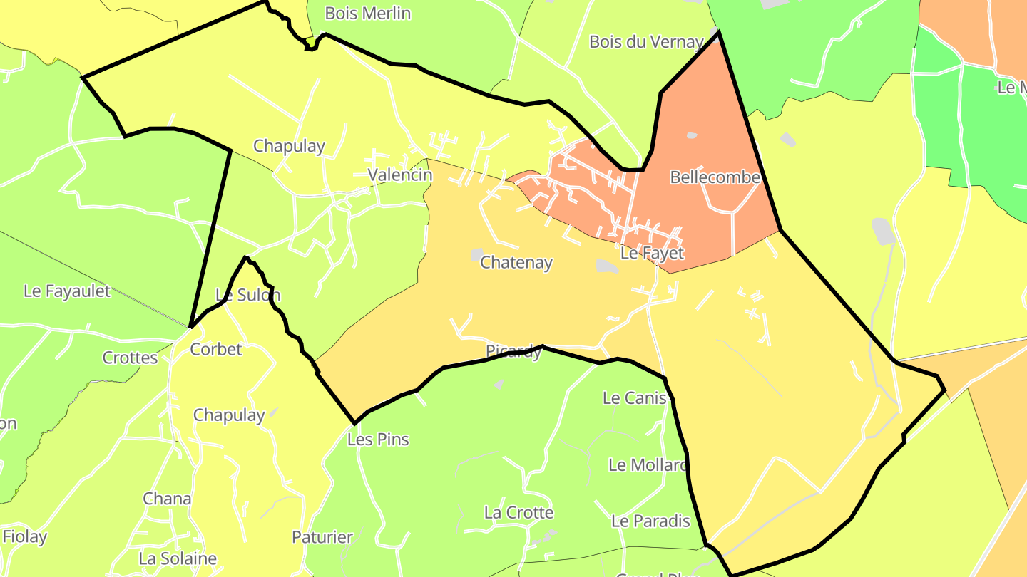 Carte des prix de l'immobilier Valencin