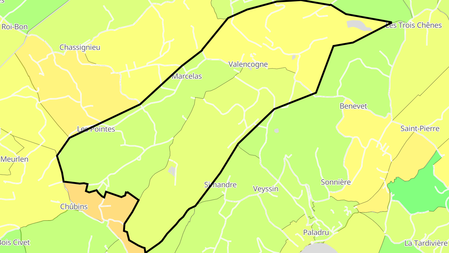 Carte des prix de l'immobilier Valencogne