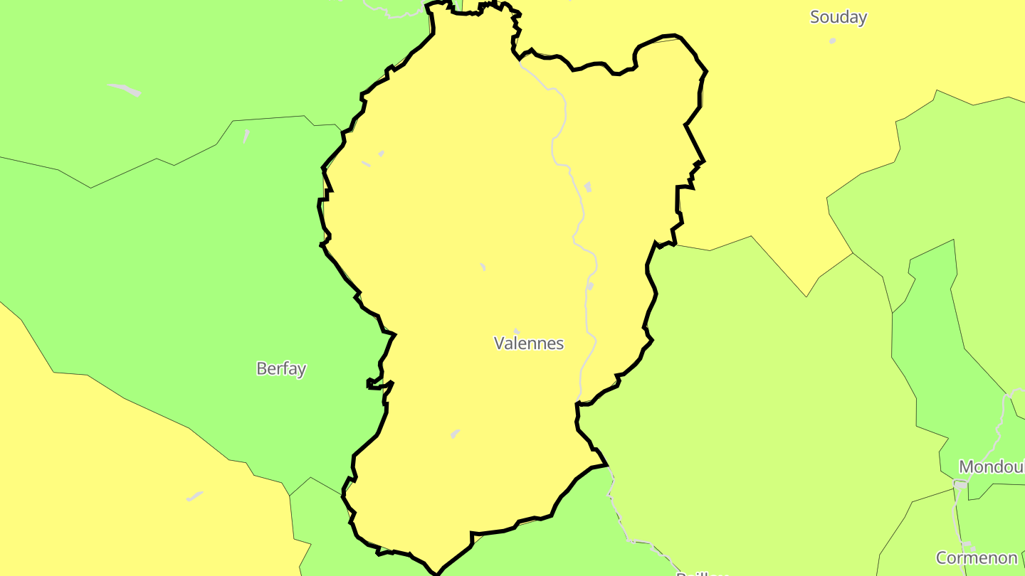 Carte des prix de l'immobilier Valennes