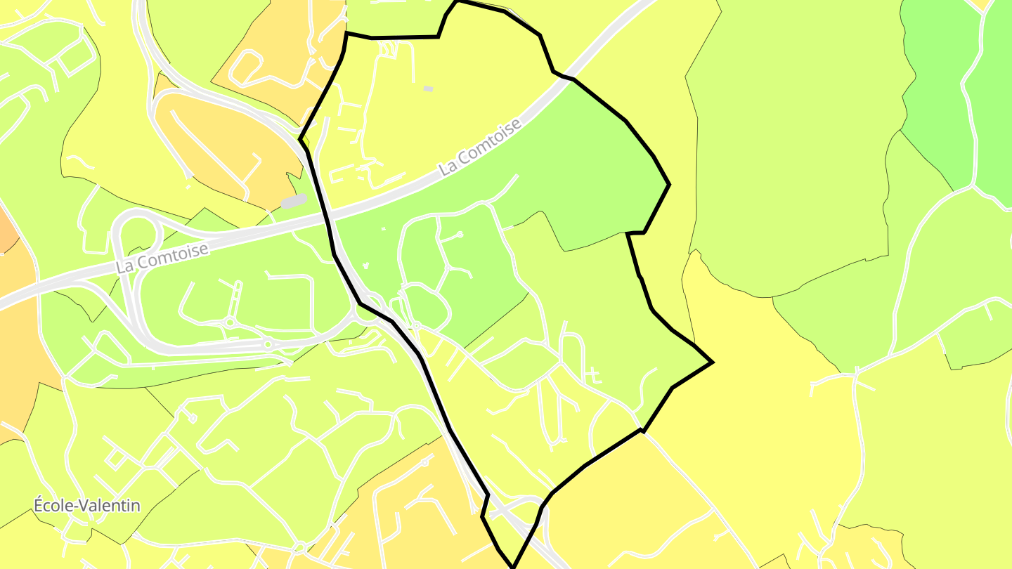 Carte des prix de l'immobilier Valentin