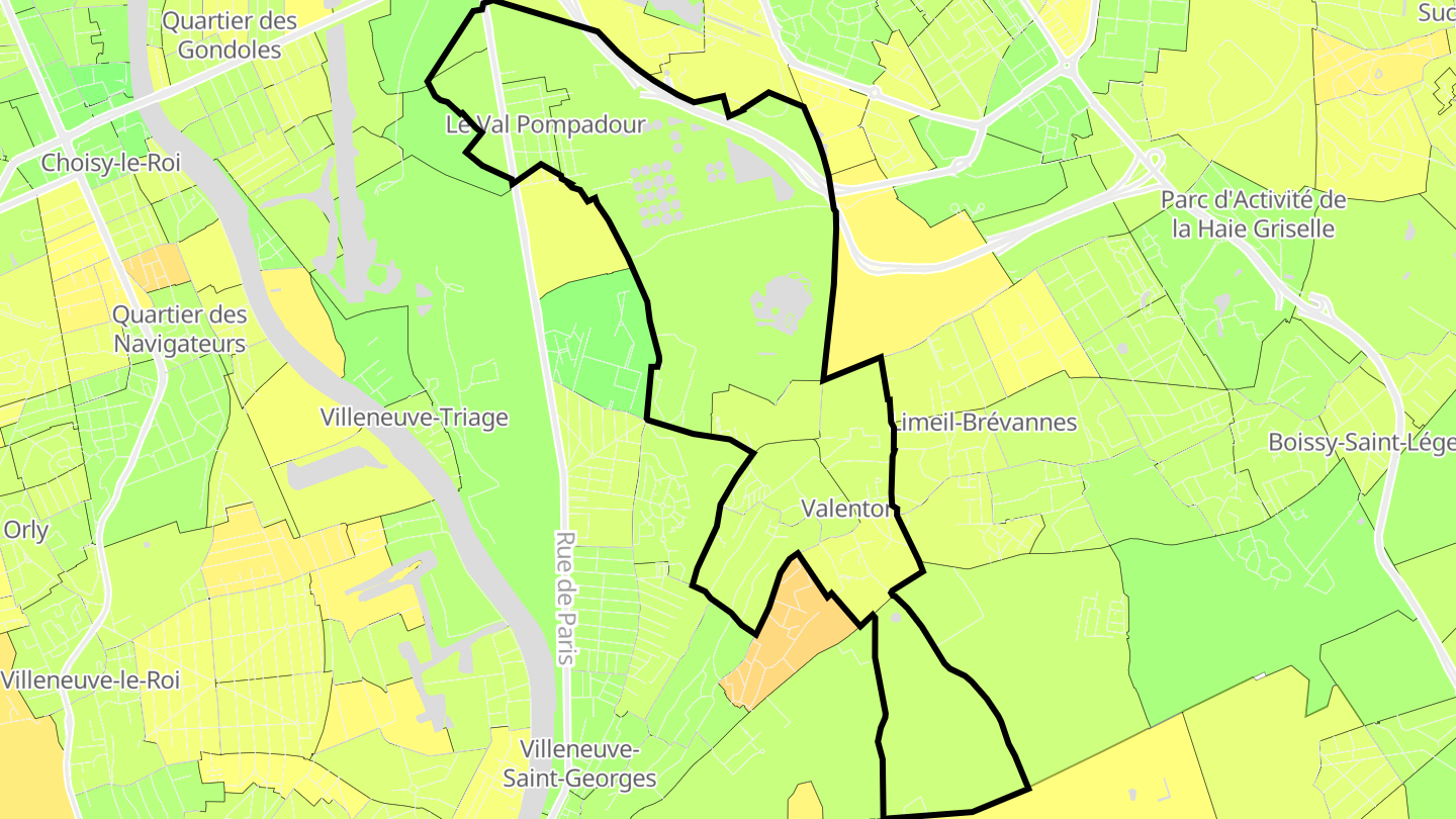 Carte des prix de l'immobilier Valenton