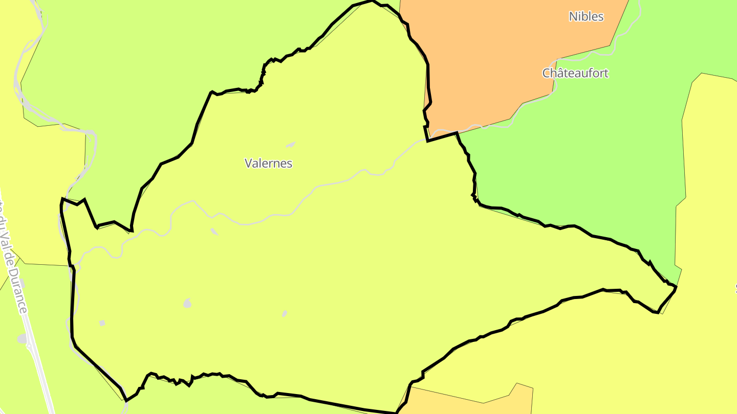 Carte des prix de l'immobilier Valernes