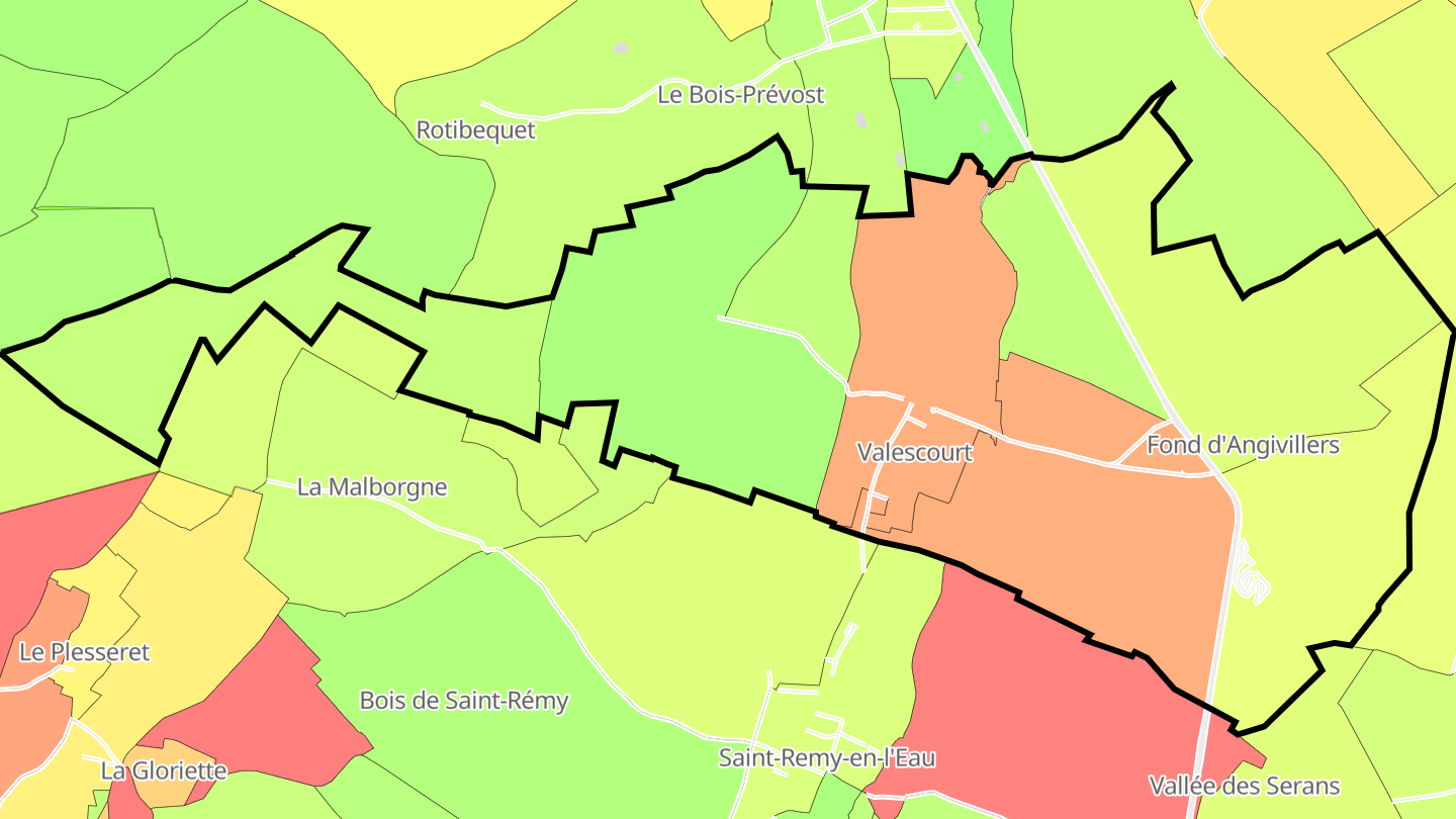 Carte des prix de l'immobilier Valescourt